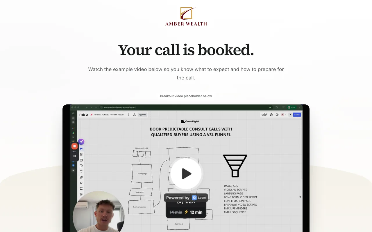 Confirmation page preview
